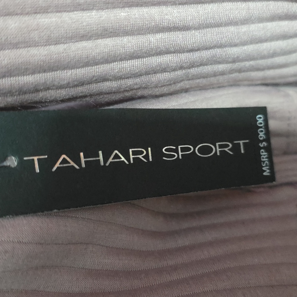 Tahari Sport Cozy Ribbed Cowl Neck Sweatshirt - Picture 4 of 6